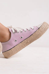 Lace Up Woven Espadrille Sole Sneakers Beast Fashion