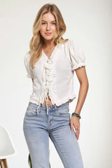 Lovely Ballet Core Blouse Adora