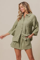 Crinkle Gauze Shirt and Short Set BiBi
