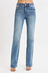 Tummy Control High Rise Straight Jeans With Plus Size Risen