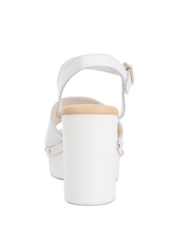 Sawor Recycled Leather High Block Sandals Rag Company   