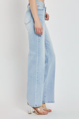 Wide Leg V Dipped Front Waist Jeans Risen   