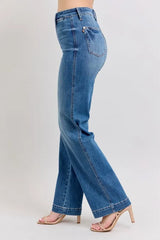 High Waist Contrast Thread Straight Jeans With Plus Size Judy Blue