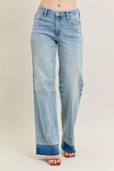 Release Hem Wide Leg Jeans With Plus Size Judy Blue