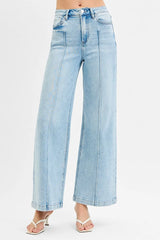 High Waist Wide Leg Pintuck Detailed Plus Size Risen