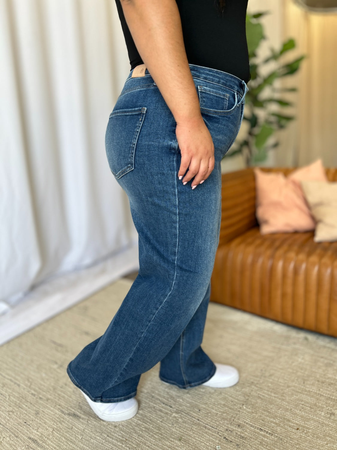 High Rise Tummy Control Wide Leg Jeans RFM   