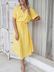 Polka Dot Button Front Midi Dress Simmer & Fay