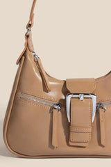 Large Hobo Buckle Triple Zipper Hand Bag Fame
