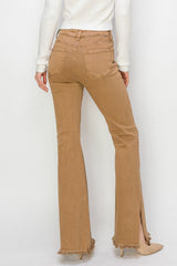 Bailey High Waist Side Slit Flare Jeans Risen   