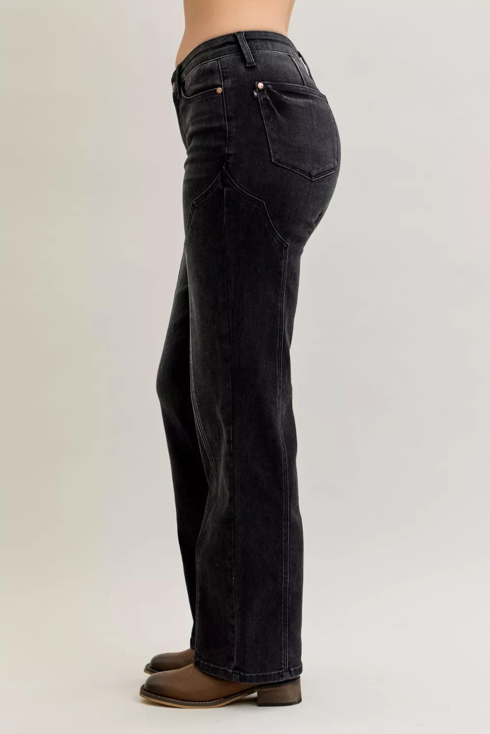 Mid Rise Straight Western Seam Detail Jeans Judy Blue