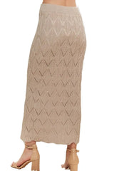 Scallop Trim Detail Knit Skirt Adora