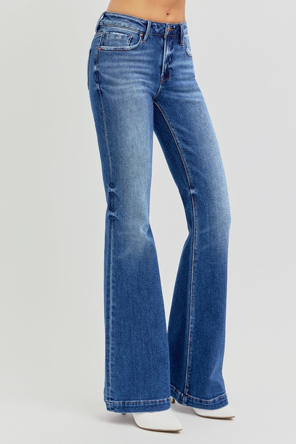 Low Rise Flare Jeans with Pockets Risen   