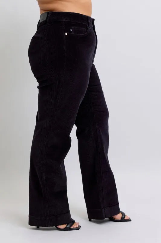 High Waist Corduroy Trouser Wide Plus Size Judy Blue