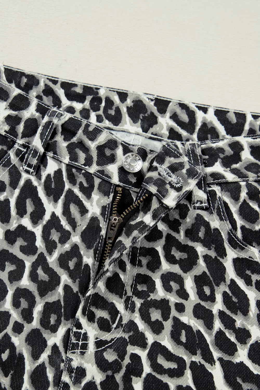 Leopard Print Barrel High-Rise Statement Jeans Simmer & Fay
