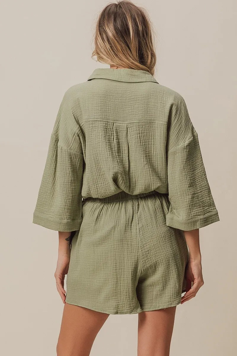 Crinkle Gauze Shirt and Short Set BiBi