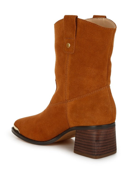 Emberly Suede Square Toe Ankle Boots Rag Company   