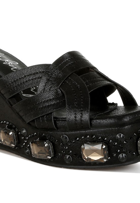 Blistronic Chunky Diamante & Rhinestone Sandals Rag Company   