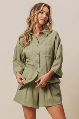 Crinkle Gauze Shirt and Short Set BiBi