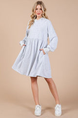 Long Sleeve Hooded Sweatshirt Pocket Dress Ces Femme