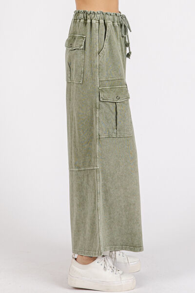 French Terry Cargo Wide Leg Pants Mittoshop