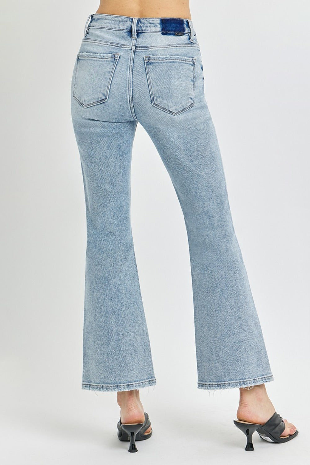 High Rise Ankle Flare Jeans Risen   