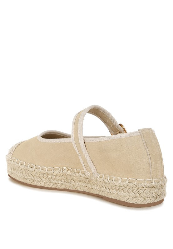 Bolean Soft Suede Leather Mary Jane Espadrilles Rag Company