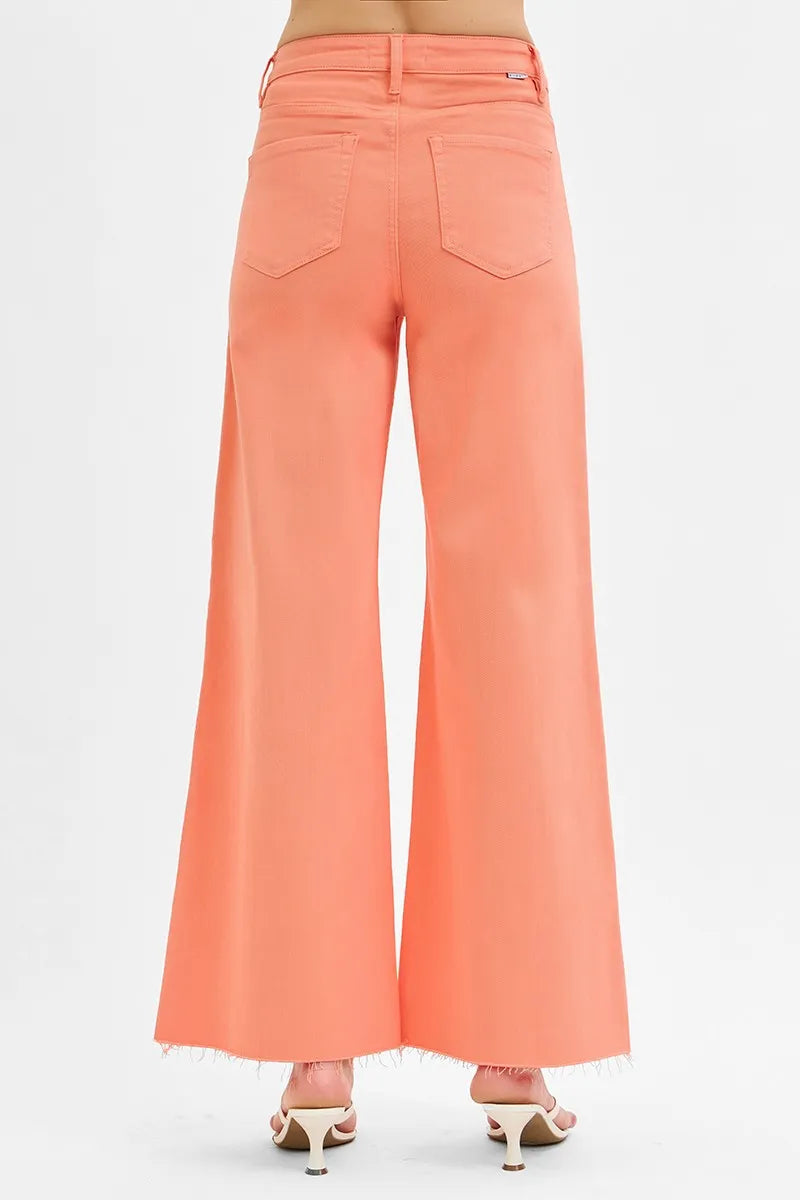 Tummy Control High Rise Wide Leg Palazzo Jeans With Plus Size Risen