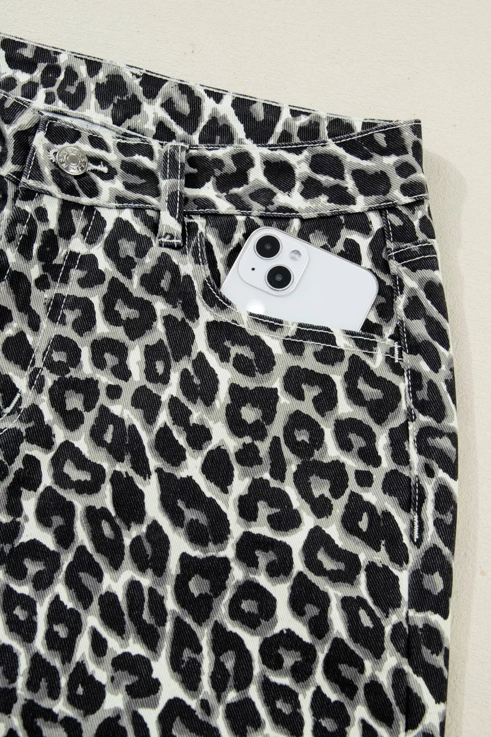 Leopard Print Barrel High-Rise Statement Jeans Simmer & Fay