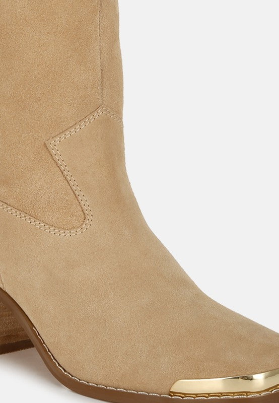 Emberly Suede Square Toe Ankle Boots Rag Company   