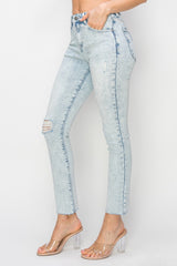 High Rise Distressed Skinny Jeans Risen   