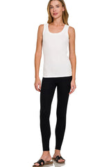 Melange Rib Tank Top ZENANA