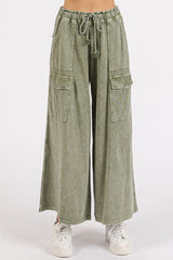 French Terry Cargo Wide Leg Pants Mittoshop