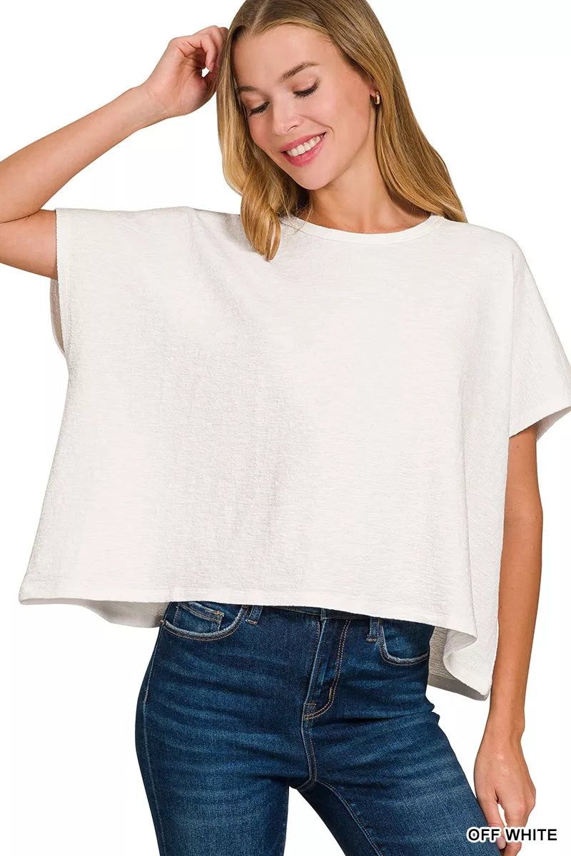 Cotton Slub Oversized Tee ZENANA