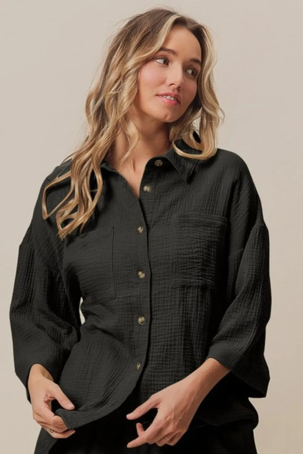 Crinkle Gauze Shirt and Short Set BiBi