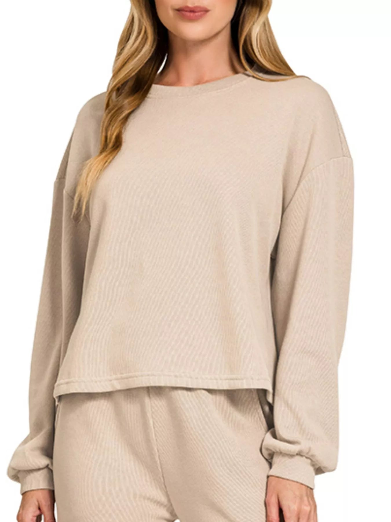 French Rib Pullover and Pants Set ZENANA