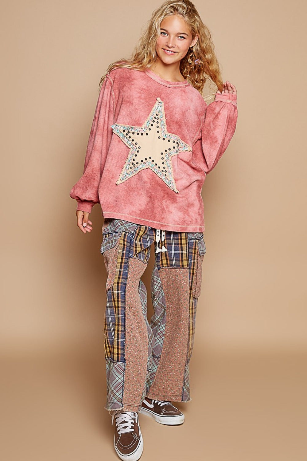 Washed Star Patch With Studded Top POL   