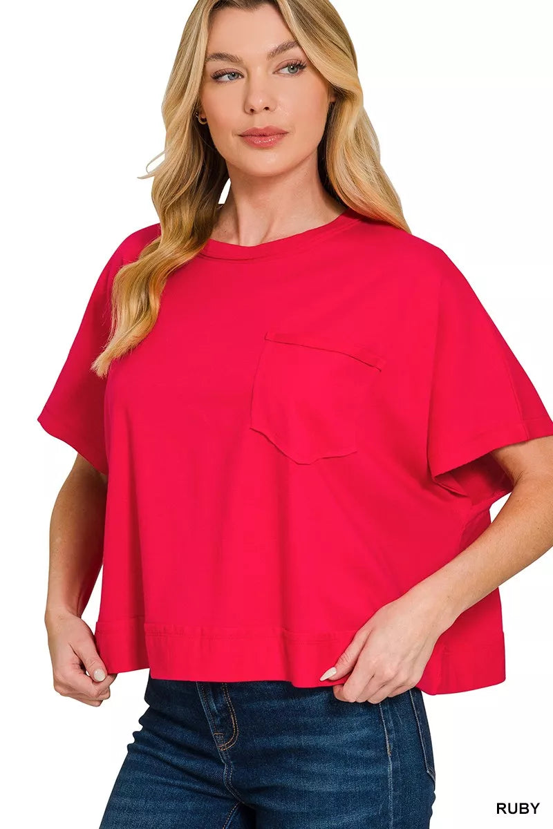 Exposed Seam Boxy Top ZENANA RUBY S/M