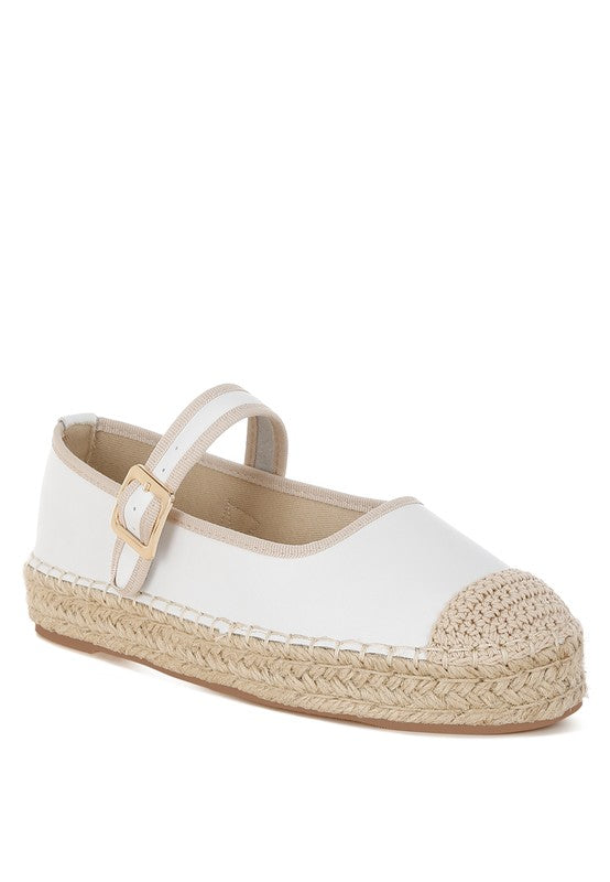 Ostac Genuine Leather Mary Jane Espradrilles Rag Company White US-5 / UK-3 / EU-36