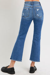 Tummy Control High Rise Crop Bootcut Jeans Risen   