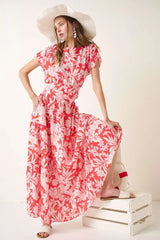 Tropical Print Top and Skirt Set Mittoshop