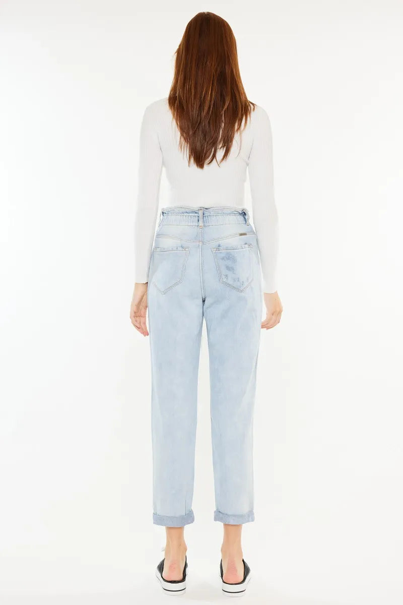 Open Pack Paperbag Mom Jeans Kancan