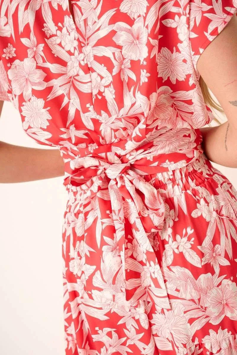 Tropical Print Top and Skirt Set Mittoshop