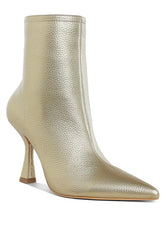 Farnak Metallic Pointed Toe Ankle Boots Rag Company Gold US-5 / UK-3 / EU-36