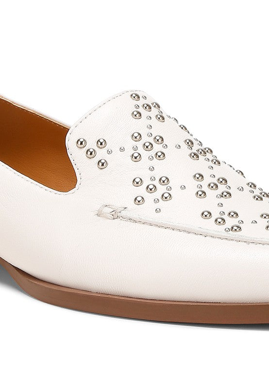 Gabassi Studded Genuine Leather Loafers Rag Company   