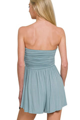 Double Layered Strapless Tube Top Romper ZENANA