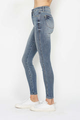 Tummy Control Contrast Wash Skinny Jeans Judy Blue   