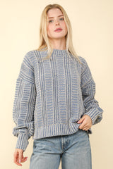 Two Tone Long Sleeve Sweater Very J   