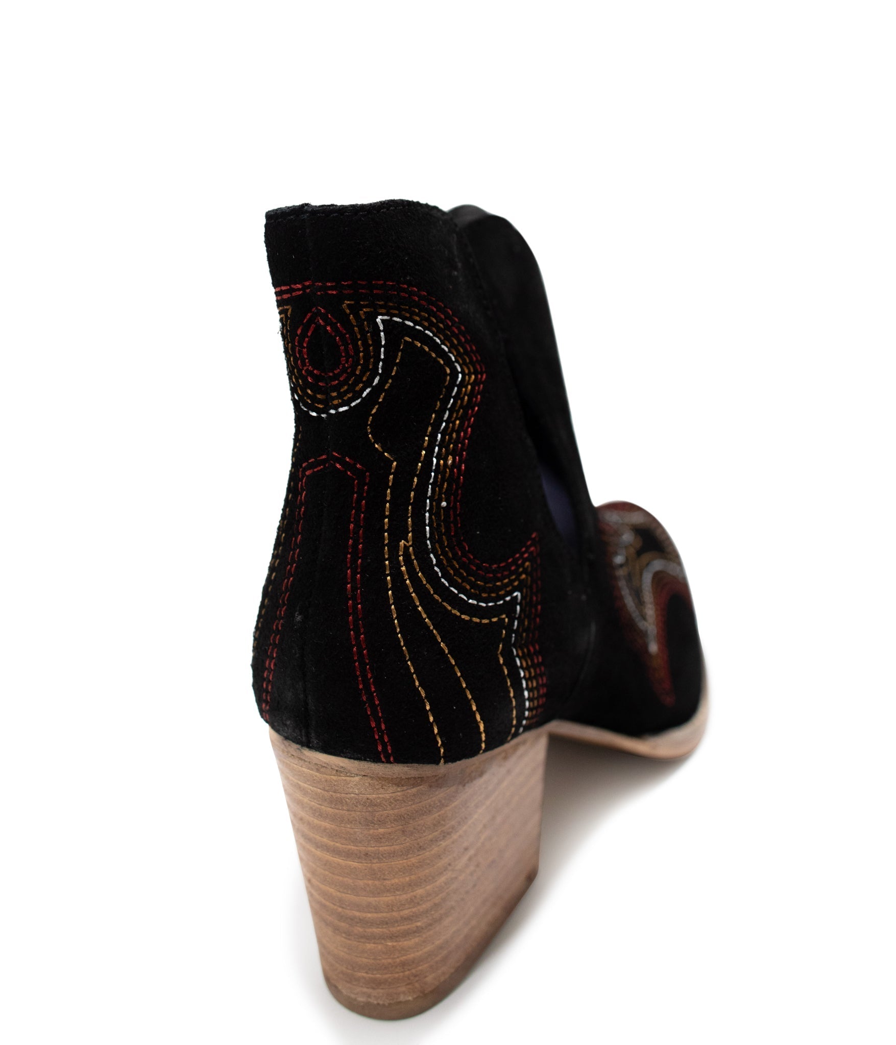 Journee Suede Western Ankle Boots in Black Naughty Monkey   