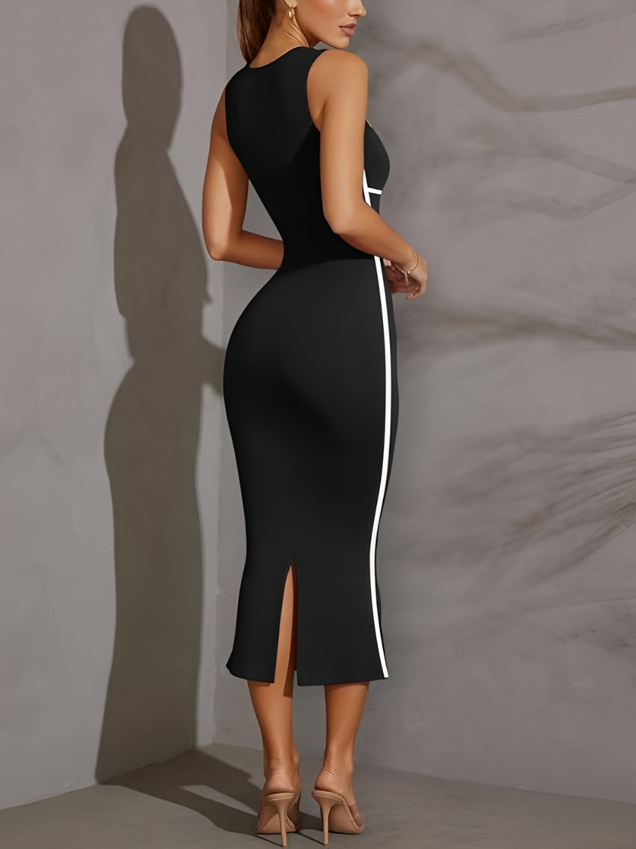 Square Neck Long Sleeve Split Bodycon Mermaid Dress SALE