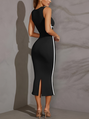 Square Neck Long Sleeve Split Bodycon Mermaid Dress SALE